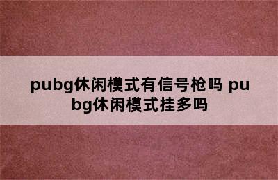 pubg休闲模式有信号枪吗 pubg休闲模式挂多吗